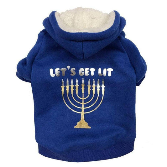 Let's Get LIT Hanukkah Dog Hoodie: 14