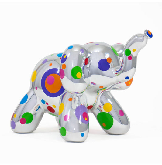 Balloon Piggy Bank - Elephant w/ Multicoloured Polka Dots