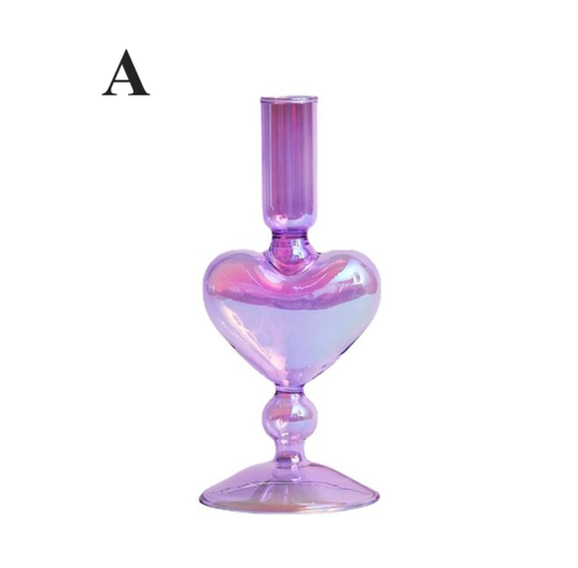 Northern European Style Glass Candle holder - Rainbow Lilac